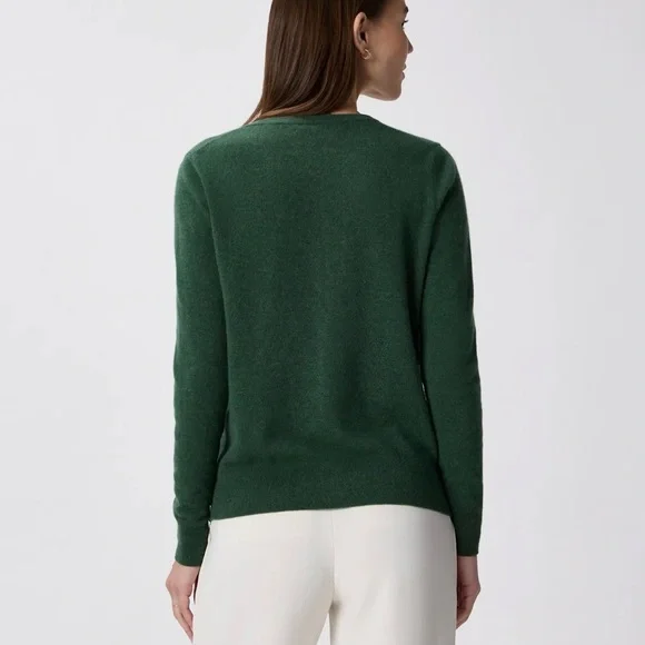Quince Mongolian Cashmere Cardigan in Forest Green Size Small NWOT - Picture 6 of 8